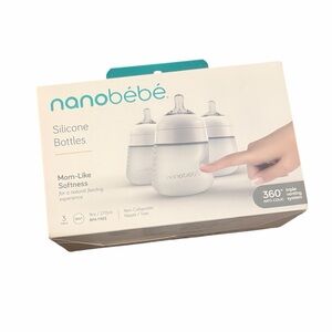 Nanobébé Silicone Baby Bottles - White